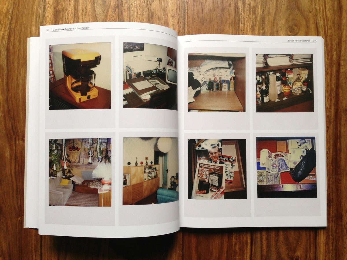 6. Simon Menner: Top Secret (Hatje Kantz, 2013)Simon spent 2 years in STASI archives and it shows: a softcover book of 160 photos & internal perspective on disguises, apartment searches, secret codes, agents taking photos of the agents.  https://www.hatjecantz.de/simon-menner-top-secret-5654-1.html