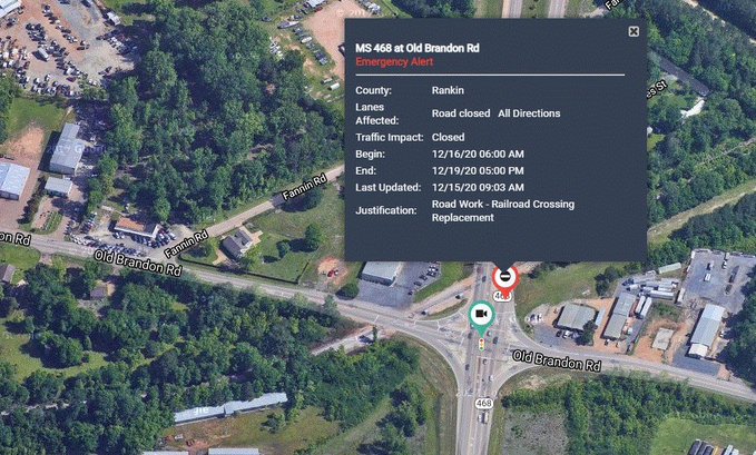 FlowoodPolice's tweet image. Road closer (Emergency Alert) Hwy 468-Old Brandon Rd. starting Wednesday, December 16-19, 2020. Road closed for Railroad crossing replacement. Starting time 09:00am Wednesday morning. During this necessary work, this section will be closed to traffic in both directions.