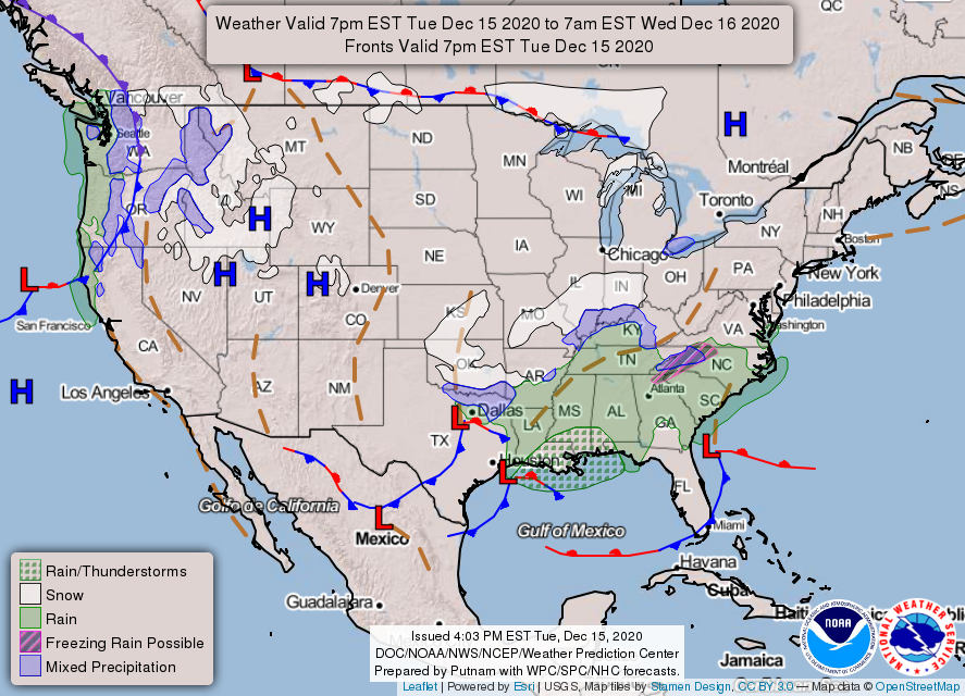 NWS's tweet photo. A storm system that has been bringing snow to the South/Central Plains will shift to the Appalachians and Western Carolinas tonight, then will spread north into the Mid-Atlantic and New England on Wednesday. In the West, a system will bring rain and mountain snow. https://t.co/jUJv7EPKJx