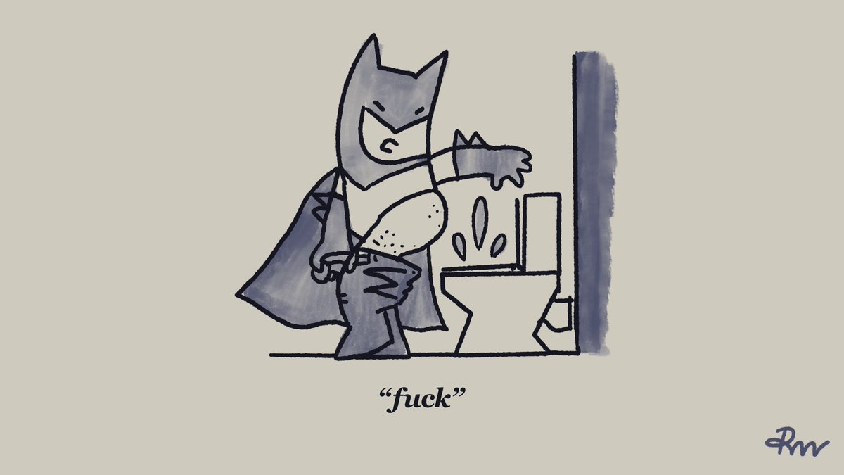 He drops his Batphone in the toilet.
