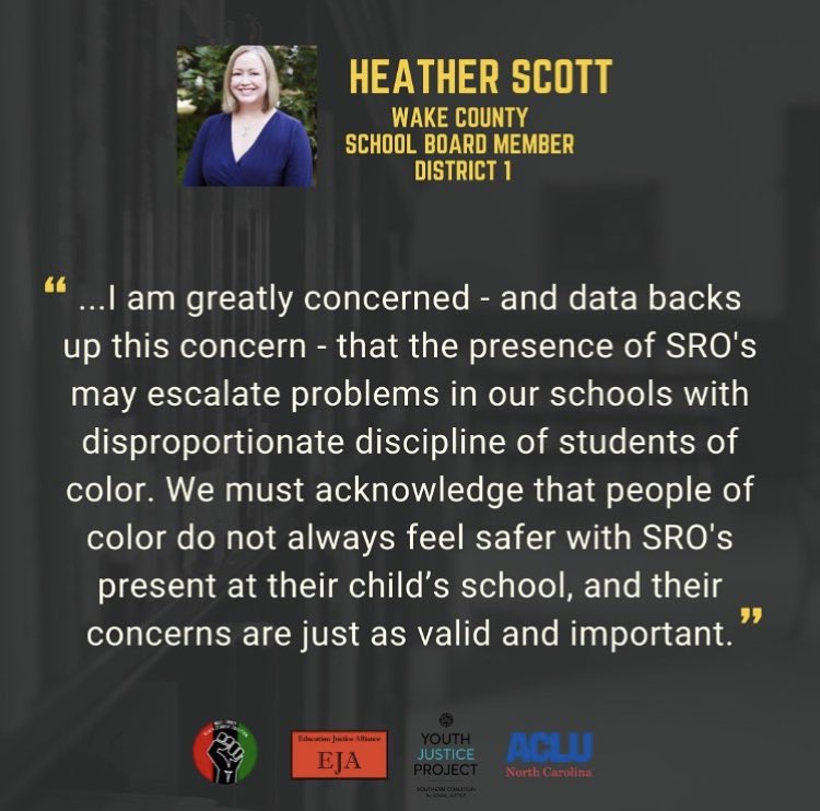 Stand with us Ms. Scott!!  #CounselorsNotCops  @HeatherForWake