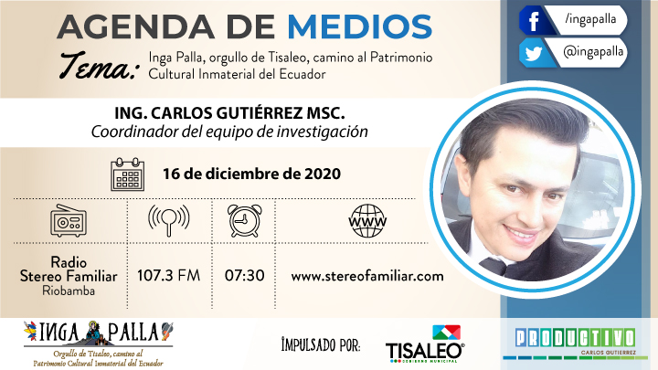 ingapalla's tweet photo. 📢#Agendademedios
Les invitamos a que sigan la entrevista, este miércoles 16 de diciembre, donde estaremos dando a conocer los avances de nuestra investigación. #orgulloingapallatisaleo #santaluciatisaleo  #ingapallatisaleo https://t.co/saisZ7GvOc