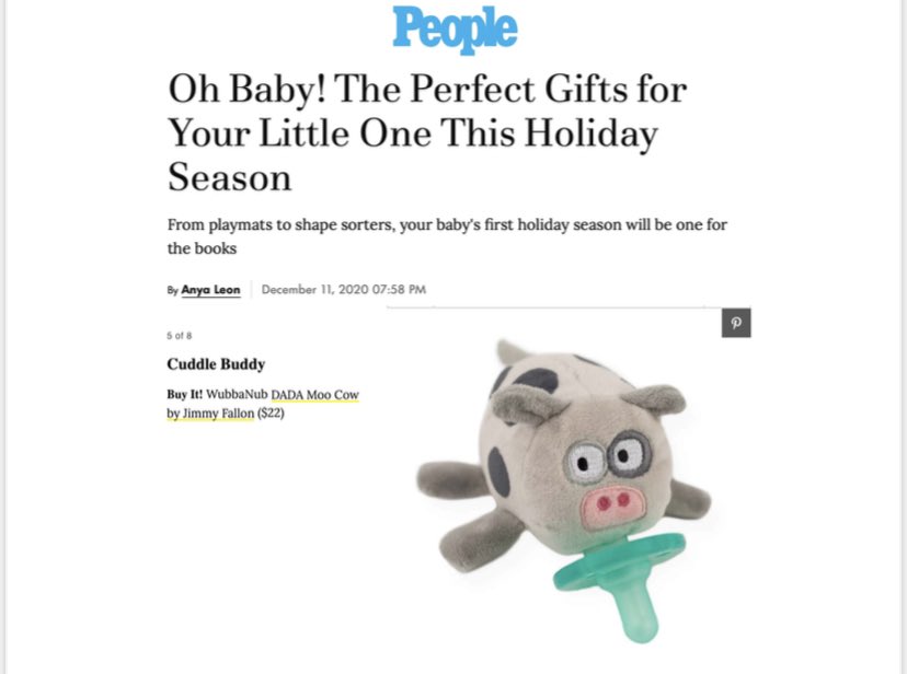 Excited to be included in the <a href="/people/">People</a> “Oh Baby! The Perfect Gifts for Your Little One This Holiday Season!”  <a href="/jimmyfallon/">Jimmy Fallon</a>