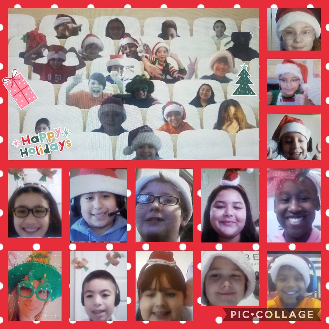 My wonderful students wearing their  delightfully jolly holiday headgear. #TeamSISD #ShookHasHeart #DSSHOOK_ES #lovemystudents