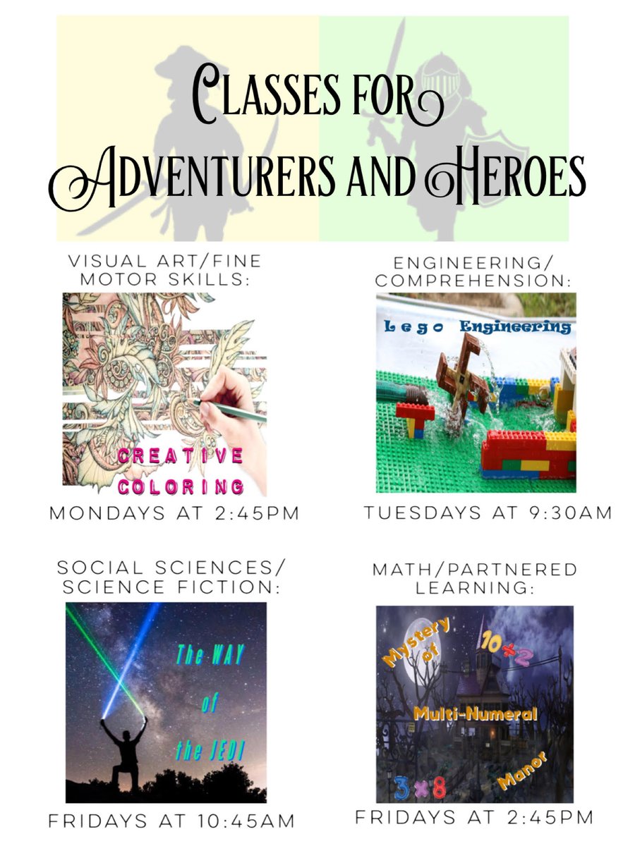 EDGEofOrion's tweet photo. Here are some fun, engaging Winter 2021 Session classes for Adventurers (generally learners ages 4 and up)! Check out all of the wonderful classes we have ready for young learners in a wide variety of subjects from Engineering to History and Crafts! 
https://t.co/oguDyn3JYz https://t.co/q4rZZwnNhg