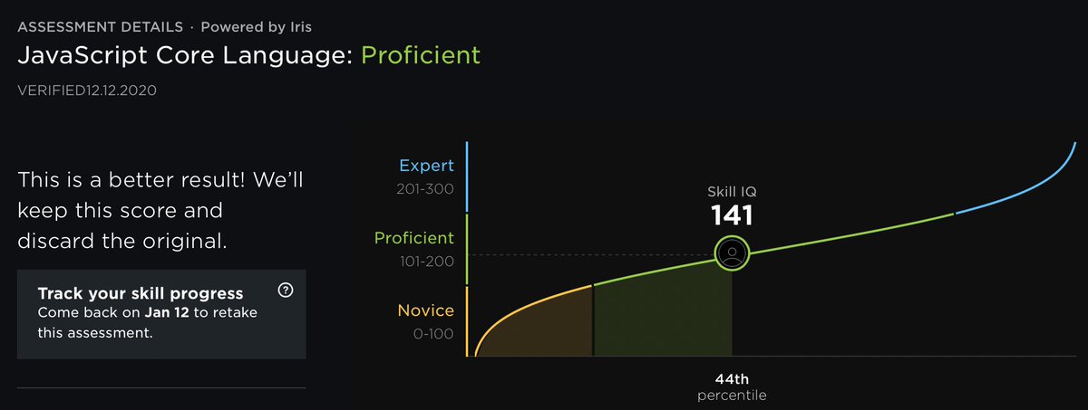 CrispiestSquid's tweet image. Took my @pluralsight JavaScript proficiency assessment! Was fun and informative!

#JavaScript25