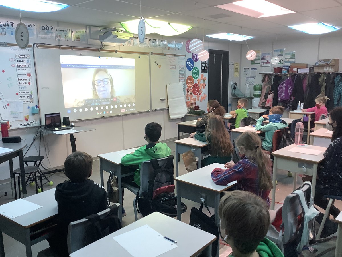 kcharlesocsb's tweet image. Students from Mme Luft's 4/5 class were thrilled to take part in an online interview with @ElizabethMay today! There was an excellent post interview discussion where our @AngelsOCSB students even got to ask a couple of follow up questions! #ocsbDL #LearningPartnerships