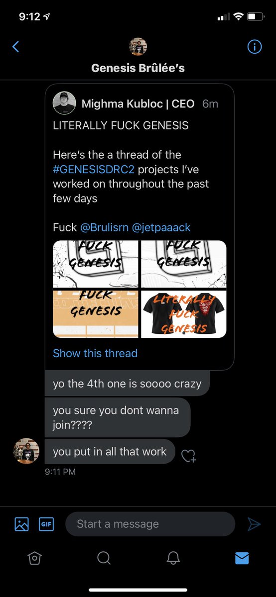KublocHD's tweet photo. Warning to everyone grinding got #GENESISRC &amp; #GENESISDRC2 - you probably shouldn’t😂 this is DM’s from the owner, ask yourself if you wanna associate yourself with this every day of your life😂 https://t.co/5dONY6XLqw
