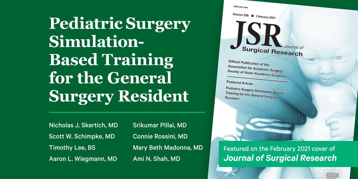 We created a pediatric surgery simulation-based training (SBT) curriculum for general surgery residents to supplement the learning of various high-acuity, low-occurrence procedures, increasing resident confidence and improving performance. Read more: sciencedirect.com/science/articl…