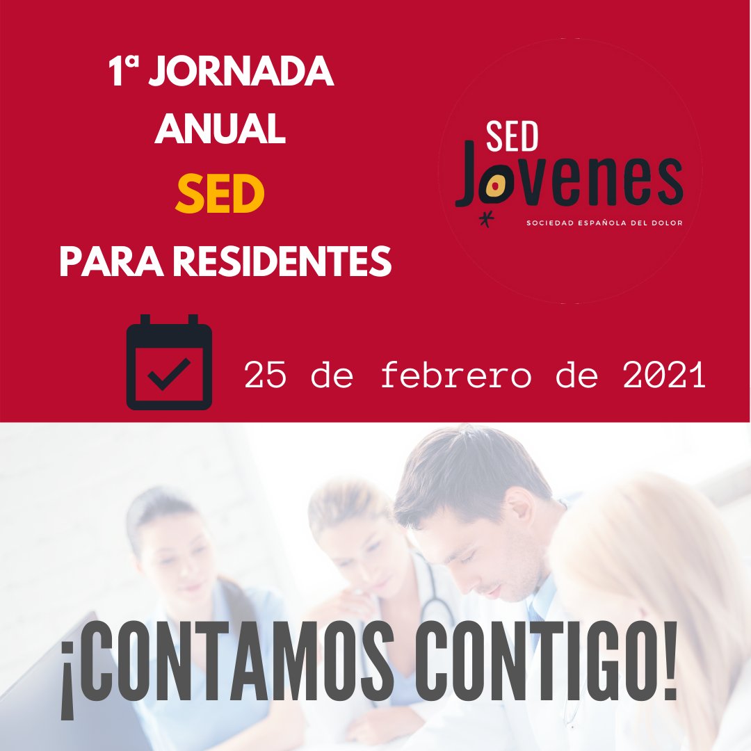 📌 Eres residente?
💊 Te interesa el tratamiento del dolor?
Apúntate a la reunión de residentes de <a href="/sedolor/">Sociedad Española del Dolor</a>!!! 🤩
<a href="/SEDJovenes/">SED Jóvenes</a>
