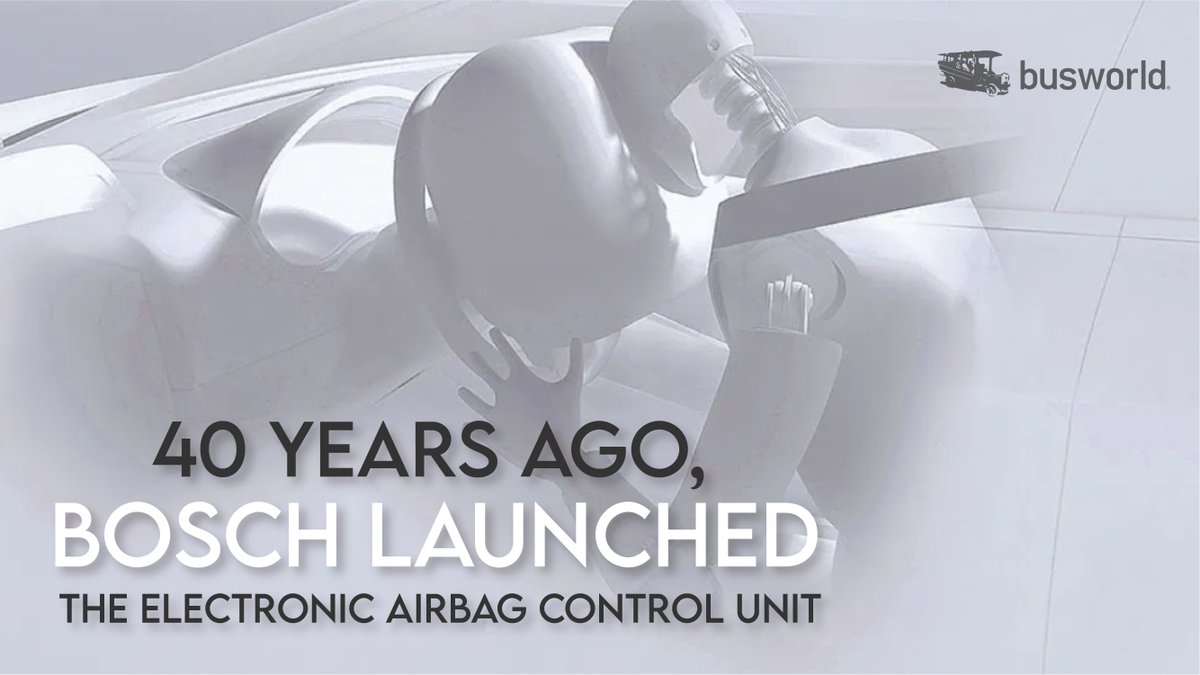 busworld's tweet photo. Forty years ago, @BoschGlobal joined forces with the Daimler-Benz AG to start production of the world’s first electronic airbag control unit – giving a decisive boost to passenger protection.
Read the entire news at https://t.co/hSkjIpCZts
#BusworldNews #Busworld https://t.co/0pEhIExzAg