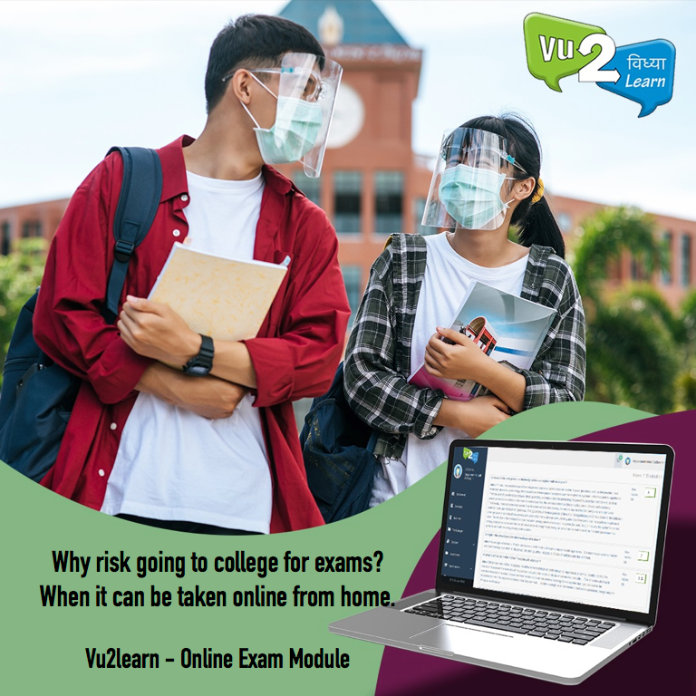 Vu2Learn's tweet photo. With the onset of exams colleges/universities have a responsibility of ensuring students safely. Vu2learn's #onlineexams module ensures safety of students, which enables them to take the exam from the their home or anywhere they wa
 https://t.co/zSz0IvrRhm

#OnlineEducation #LMS https://t.co/0mhcTND7W8