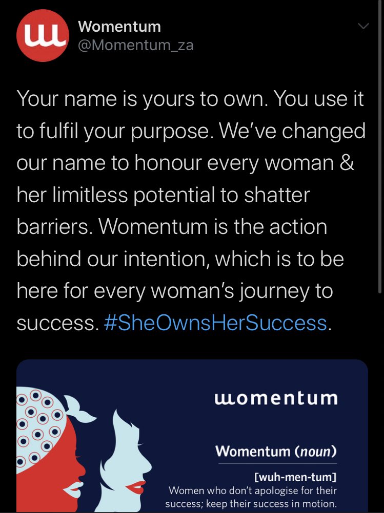 the time momentum changed their name to womentum to empower women