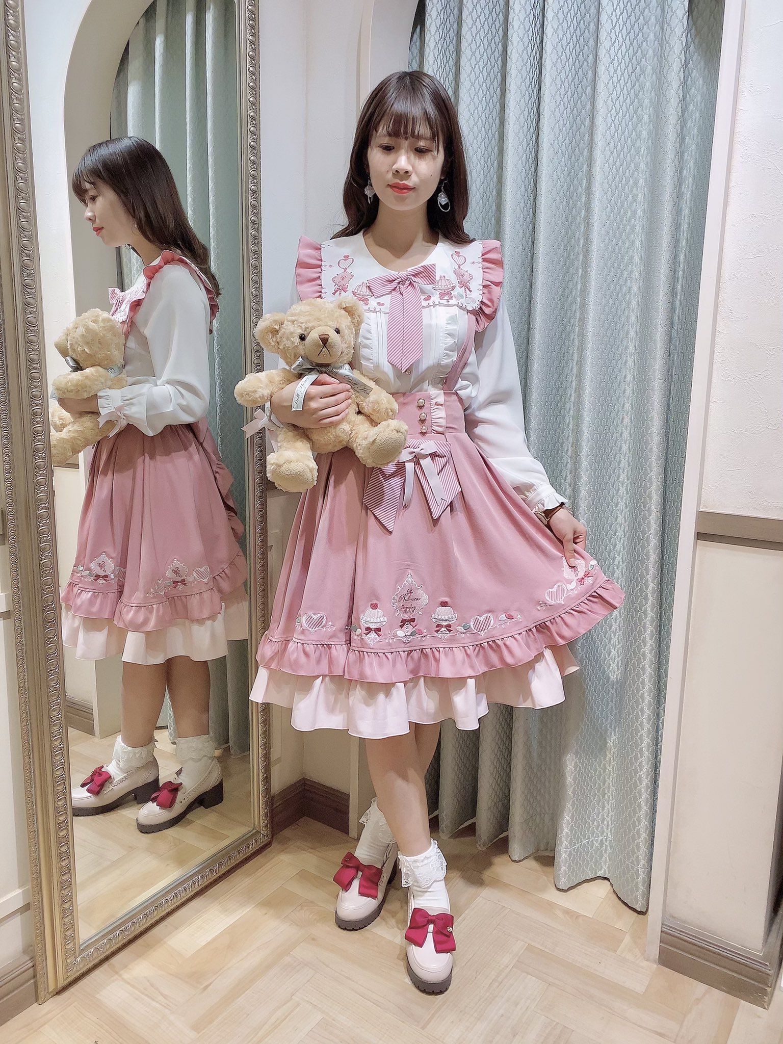 アマベル Present Ribbon ピンクセットアップ-
