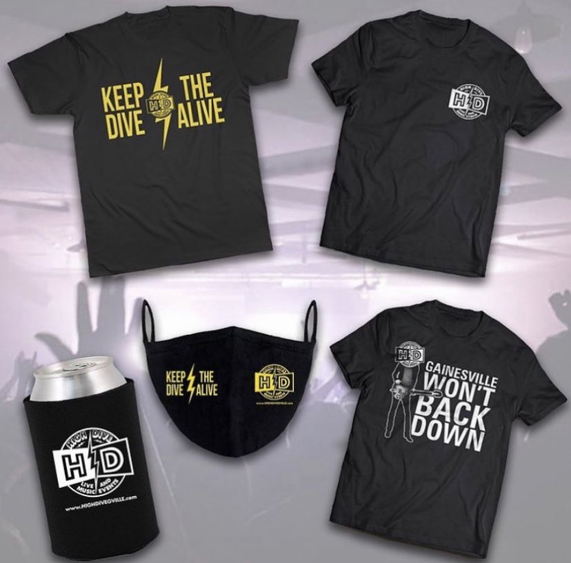 HIGH DIVE FANS! Get 10% OFF all our merch! Shirts, masks and coozies! Just in time for Christmas!

Use code GLORYDAYS at checkout!

DEAL ENDS THIS SUNDAY!

Orders yours today at HighDiveGainesville.BigCartel.com