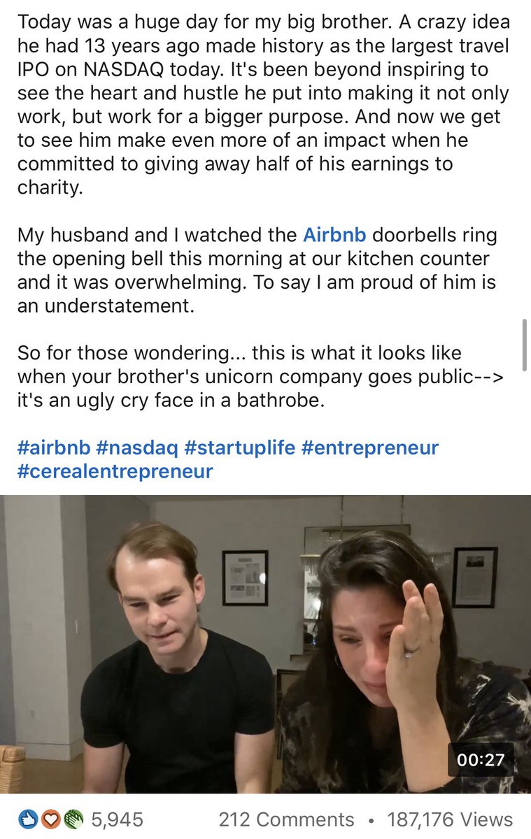 RemedyCap's tweet image. The only other person crying this much at the $ABNB IPO was @bgurley