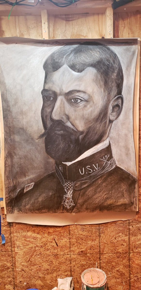 ValorBlack2's tweet photo. https://t.co/aYldkiSrIf
#art #drawing #charcoal #africanamerican #medalofhonor #volunteer #soldier #spanishwar #indianwars #philippinewar #captain #happy #love #blackisbeautiful #buffalosoldiers #etsyshop 

Captain Edward Lee Baker Jr.
30"×40"
By Christopher Hutchinson 
2020 https://t.co/R55RVaffmS