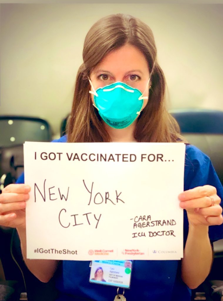 caraagerstrand's tweet photo. What a remarkable, humbling day...a testament to the hard work, dedication, loss and grit that has characterized this year. Grateful to be vaccinated. Excited to envision brighter things ahead. #IGotTheShot @nyphospital @Columbia https://t.co/8ViCuGKOla