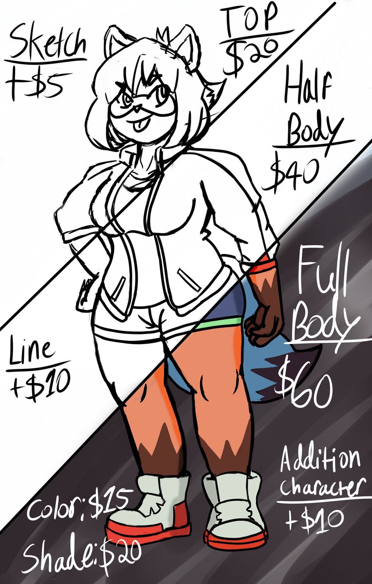 dog_LewdMK's tweet photo. My first commission page is up
I will be taking up to only 3 slots just to start off with however
(Additional art in the replies) https://t.co/hVRfte2NvT https://t.co/5p7UImGRY5
