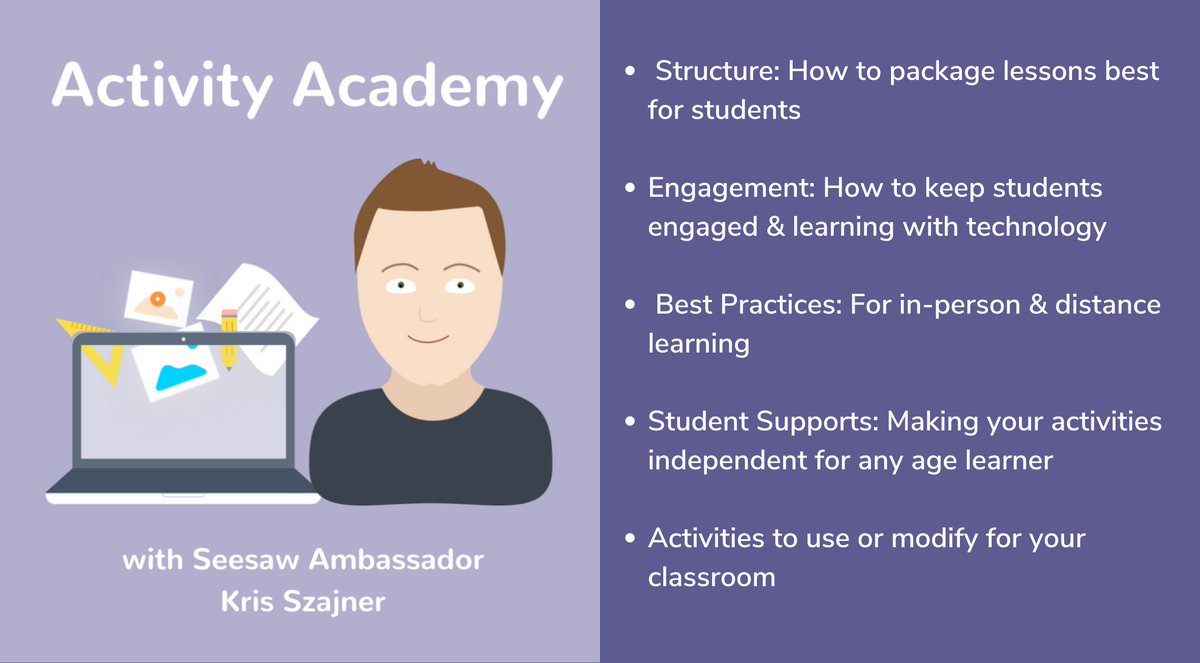 Join <a href="/KSzajner/">Kris Szajner</a>'s Activity Academy! 

#SeesawPioneer #SeesawAmbassador &amp; #SeesawCertifiedEducator access it through the Community Learning Hub! 

Not part of the free community yet? 

Become a Seesaw Pioneer to get access to this course &amp; more: bit.ly/SeesawPioneer