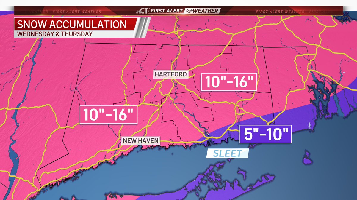 Latest snowfall numbers- talking about timing and impacts next at 11. #nbcct