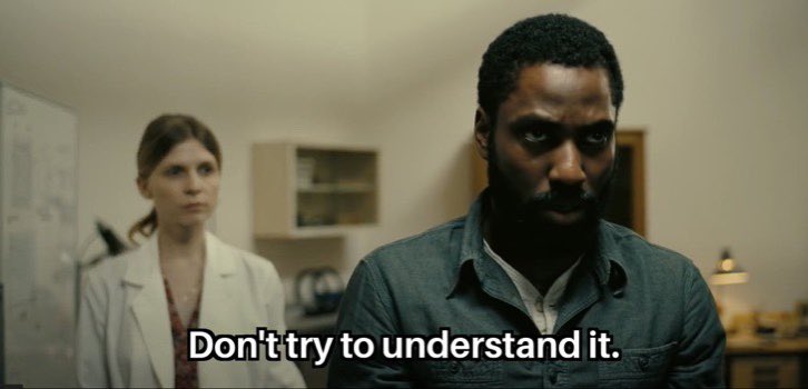 I’m watching #TENET and cannot understand why dude wants to risk it all for this girl. Like he don’t even know her! Make it make sense...but it won’t and they warned us 😫