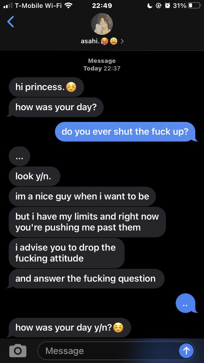 hq characters responding to, y/n telling them to shut up/ giving attitude. (nsfw).ALL CHARACTERS ARE AGED UP!