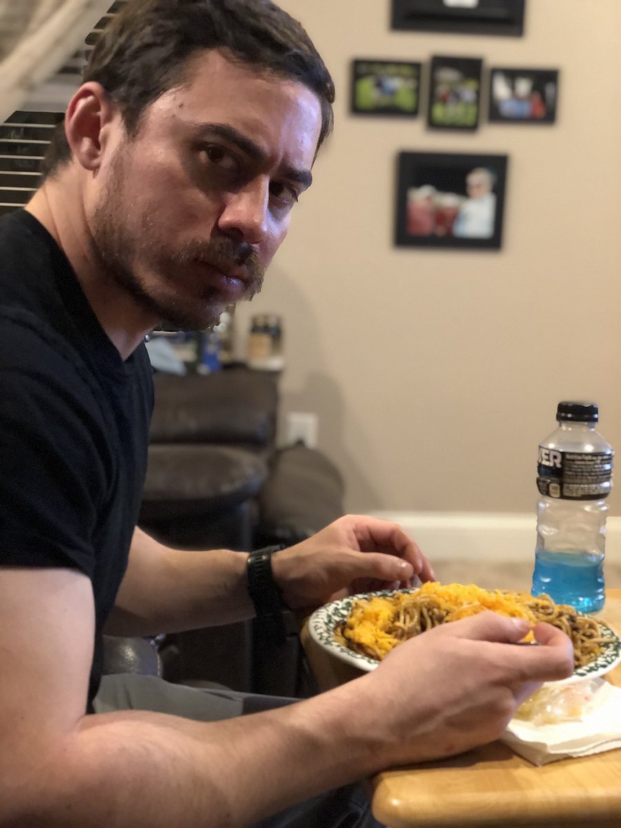 hsevier21's tweet photo. He finally gets his skyline after 9 months of being away! He is excited don't let that face fool you! @Skyline_Chili #PerfectLateNightSnack https://t.co/w5K7z7Ms7u