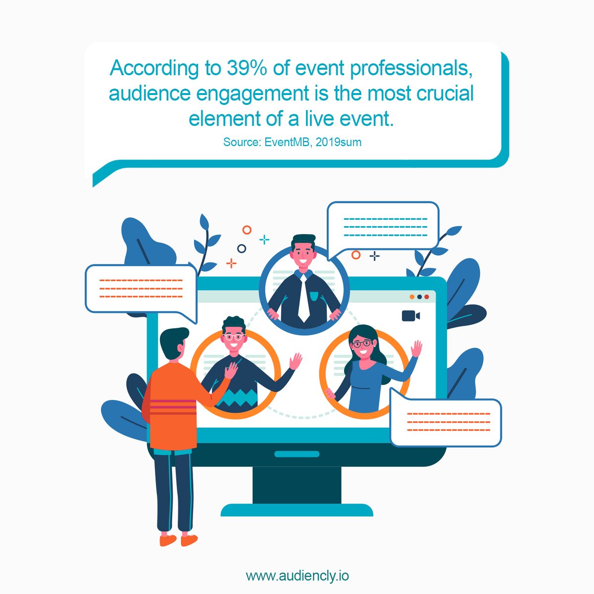 Ways to retain #audienceengagement


- Have short and #informativesessions

- Captivate with stories

- Conduct #livepolls & surveys

- Use high quality visuals and videos



Be sure to tell us what worked in your next #bigpresentation!

#audiencematters #audiencly