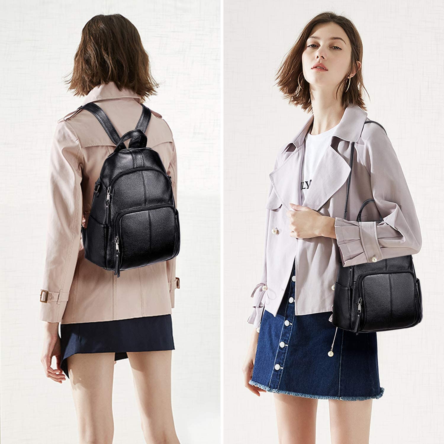 ALTOSY Soft Leather Backpack Purse For Women Anti-theft Backpacks Versatile Shoulder Bag 