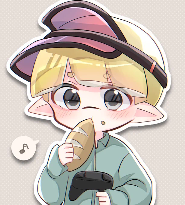 夜パンたべてる柳ちゃんかわいくて描いた? 
