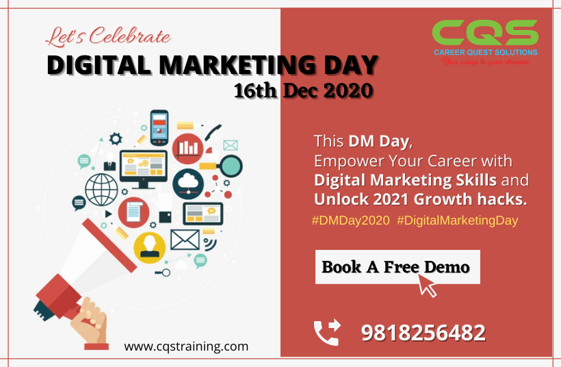 CQSTraining's tweet photo. Let's celebrate 💥 Digital Marketing Day 16 Dec 2020 💥
👉 Book Your Free Demo Now and Grab Special Offers on Digital Marketing Certification and Diploma Courses.
Apply Now: https://t.co/w3tR33LP4A
Contact Us: 9818256482
#cqstraining #DigitalMarketingDay #DMDay2020 https://t.co/WrJqgt8x9O