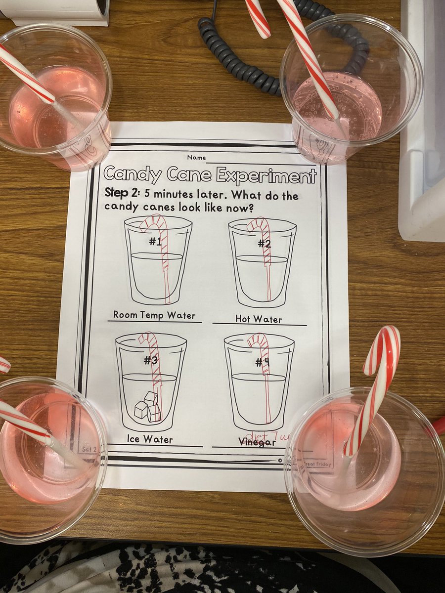 RippleTina's tweet photo. Mrs. Ripple’s Second Grade remote class had fun today with our candy cane experiments!   @ClearElementary @JanelleMHardin @rphife @CSES_2ndgrade https://t.co/eNStau0xPW