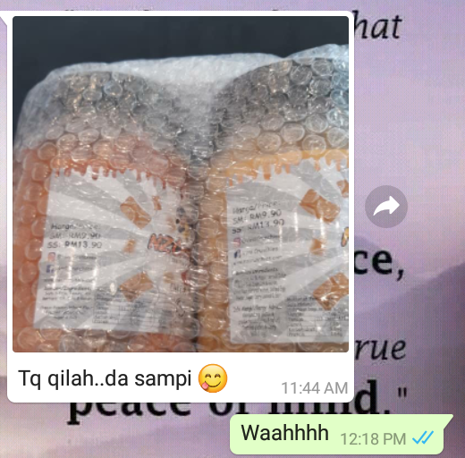 hALIqaQILah's tweet photo. Seronok nye tngok customer dh dapat barang😍😍 thanks beli nz crunchies nie dgn qila 😊 https://t.co/auQqsVik98
