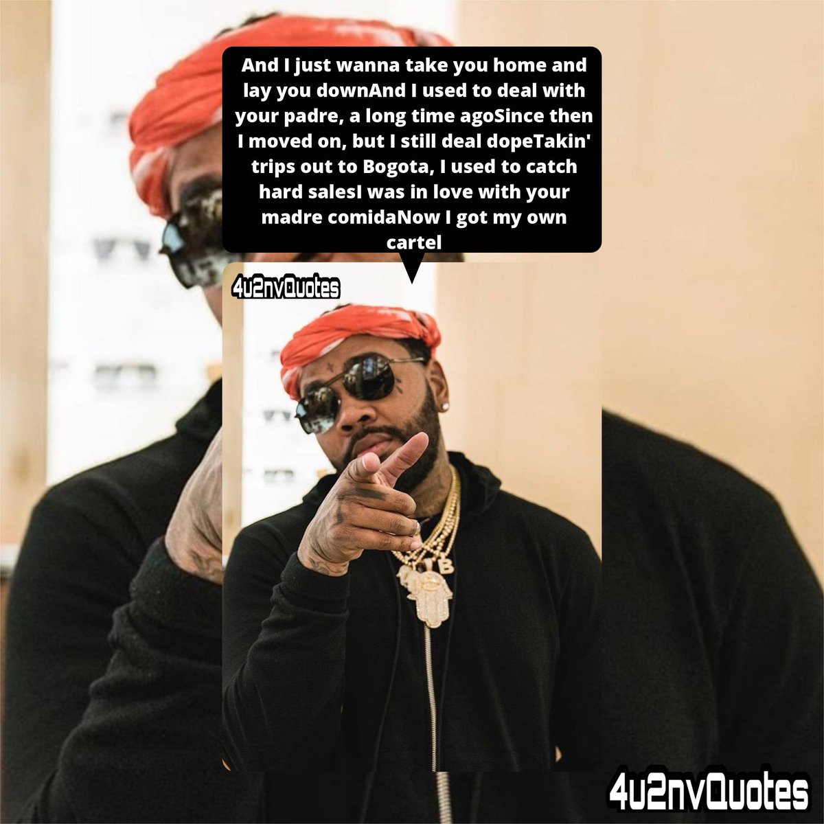 4u2nvQuotes's tweet photo. FOLLOW 🎼 @4u2nvQuotes
🎶
#KevinGates #hiphop #bars #music #musicquotes #musicalquotes #Lyrics #WeAreGDC #Mmembeeville #4u2nvquotes https://t.co/pHewn43YpS