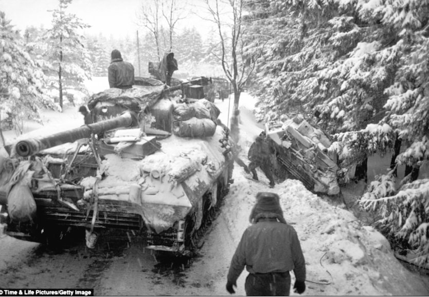 The Allies were taken by surprise & the size of the attack meant in most areas the Americans were outnumbered at least 2:1, in others 5:1. The heavily overcast weather meant the Allies' superior air support was grounded. 5/