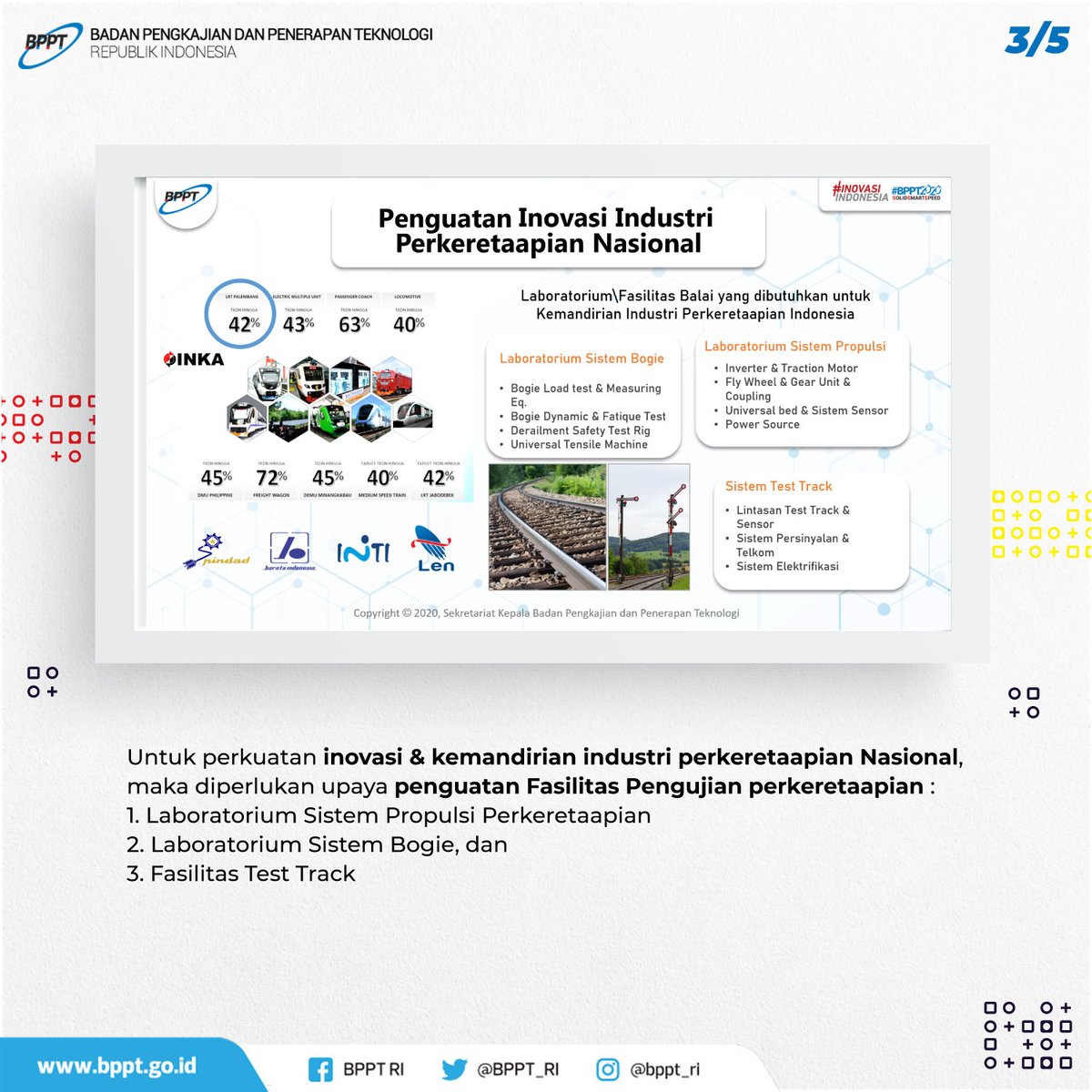 Banggainovasiindonesia On Twitter Bppt Berperan Sebagai Koordinator Menggandeng Banyak Lembaga Baik Dari Pemerintahan Industri Dan Akademisi Dalam Sebuah Konsorsium Kereta Api Cepat Target Akhir Dari Prn Ini Adalah Sebuah Prototipe Kereta Api