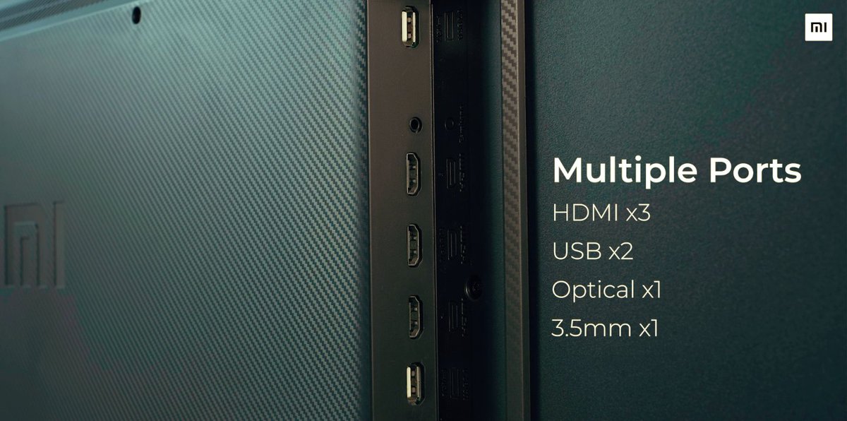XiaomiIndia's tweet photo. The #MiQLEDTV4K comes fully loaded with 3 HDMI 2.1. 😍

This, along with e-ARC supports all next-gen consoles and delivers an uncompressed high fidelity surround sound 🔉🔊 https://t.co/Zph4ytfvsp