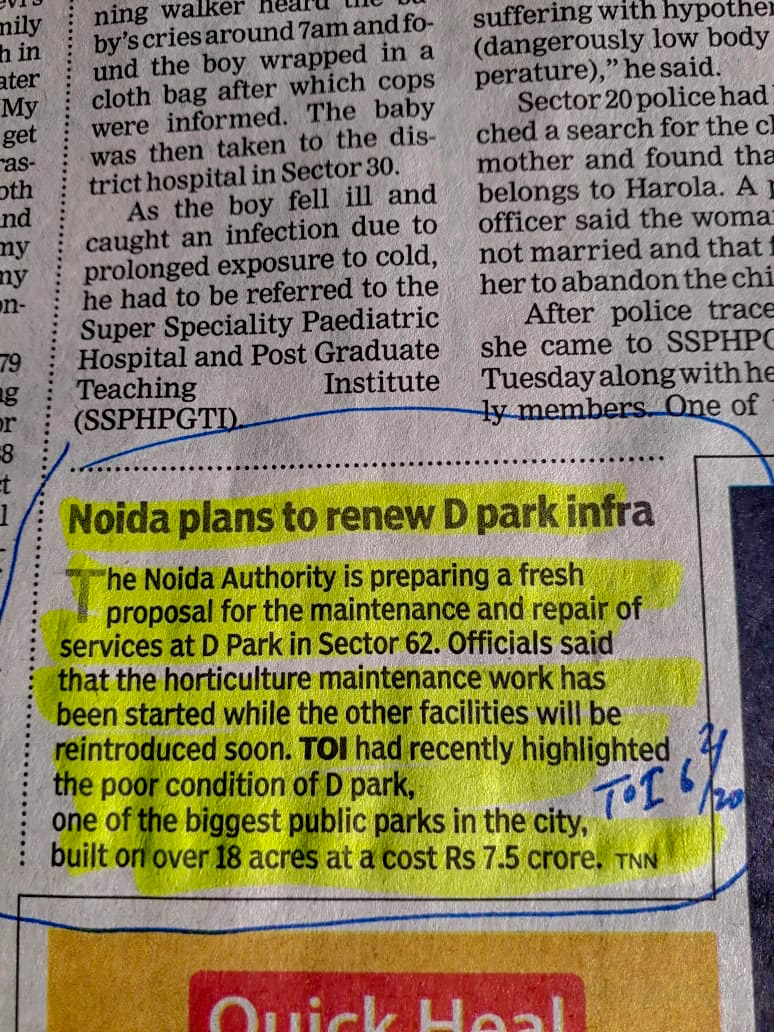 prchandna's tweet photo. @srishtisewaks @agrawalrohit_ @nisharai_ggc @CeoNoida @noida_authority @jan_jagran @AvSaaph @vikranttongad @aloktveet @UpforestUp @UPGovt @myogiadityanath I❤️MyNoida
#MyNoida #MyParks #SaveNoidaParks #MeghaPark
But as always sucess of efforts will be determined by how effectively all #NoidaCity Parks are maintained regularly& not left to God's mercy @spgoyal @ChiefSecyUP @Satishmahanaup following 👇 speaks vol. @snehilsinha27 @toi https://t.co/gasfrOMgUZ