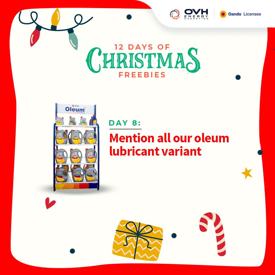 OVHEnergy's tweet photo. Day 8 Christmas freebie

Hurry to answer in comment section. First to answer correctly wins!!!!

T’s&amp;C’s apply

Hint: Check previous posts and our website to find answers.

#ovhenergy12daysofchristmas https://t.co/a7GWamPST5