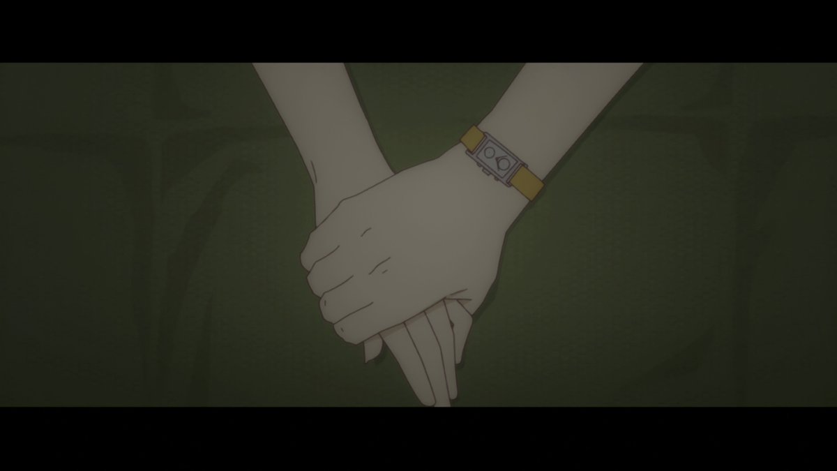 Taking Araragi's complete passiveness into consideration, the most melt inducing part of this scene is when Hitagi expresses her fear of losing him and he immediately grabs her hand to reassure her that she won't.