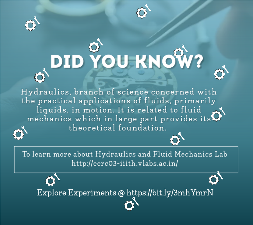 TheVirtualLabs's tweet photo. To gain practical knowledge of behavior of fluids which they are earlier studied by using mathematical equations.

To learn more about Hydraulics and Fluid Mechanics Lab
https://t.co/jRCgn9DRFF

#onlineeducation #virtuallearning #CivilEngineering https://t.co/EuP2E2ZUFq