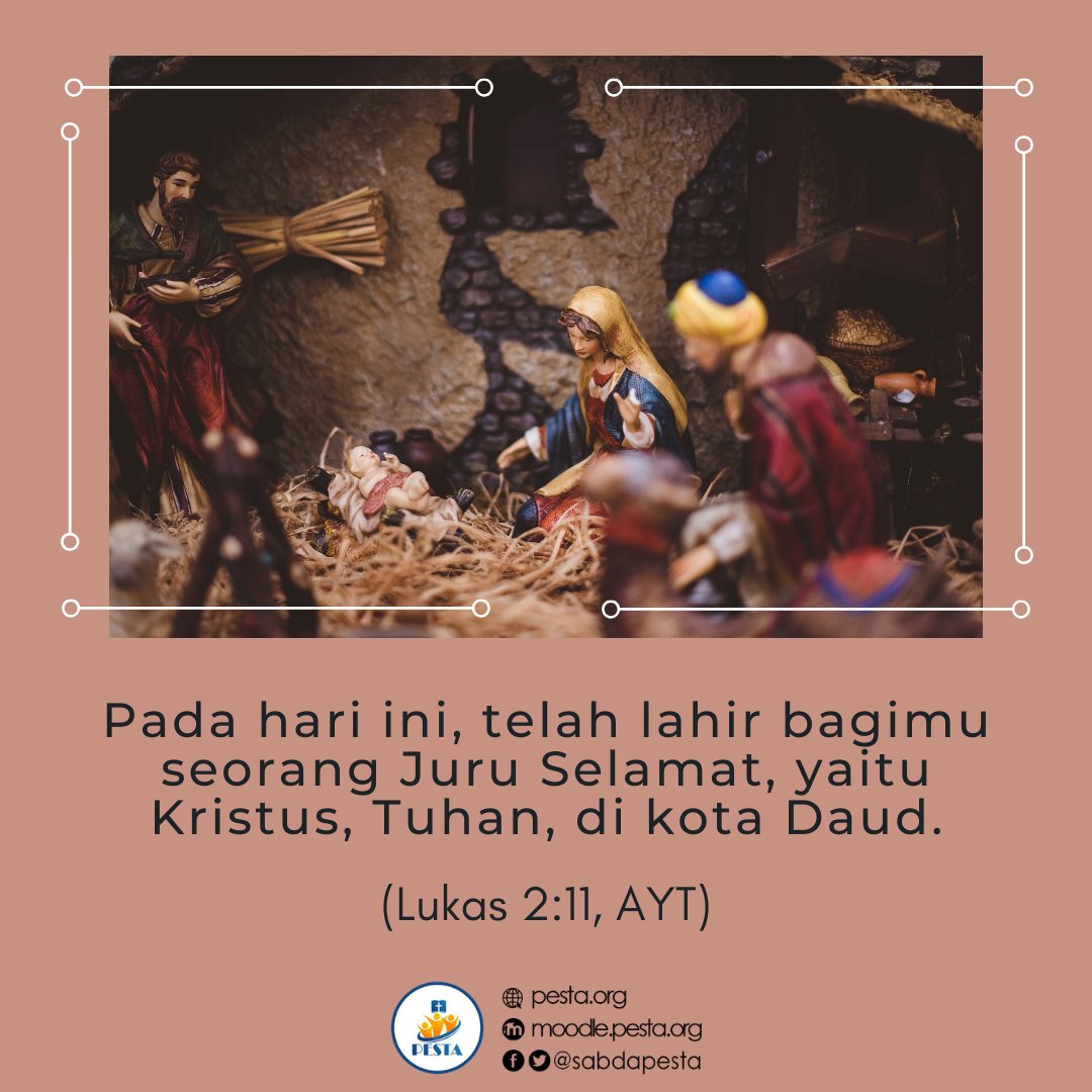 sabdapesta's tweet photo. Pada hari ini, telah lahir bagimu seorang Juru Selamat, yaitu Kristus, Tuhan di kota Daud.
(Lukas 2:11, AYT)

Selamat menjalani masa Adven.

#sabdapesta
#ylsa
#juruselamat
#yesuskristus
#adven
#natal2020 https://t.co/L0pkMBo3Vy