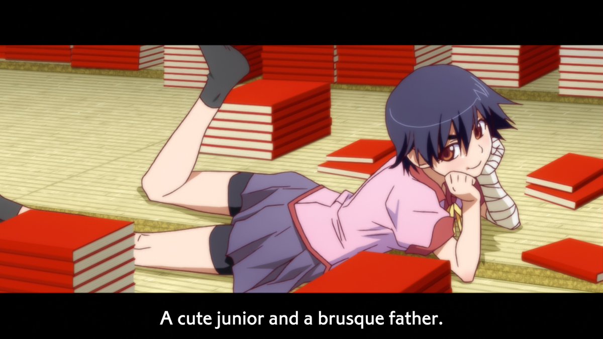 The way she opens up to her most vulnerable confession is perfectly foreshadowed throughout the episode. Mentioning studying, Kanbaru, and her father to test the waters on Araragi's reactions only to end with the stars to show that's "all she has" is sadly poetic but beautiful.