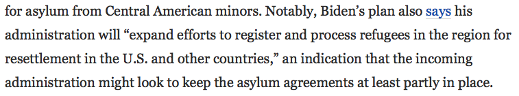 Interesting note (h/t  @NickMiroff) on the finalized asylum agreement btw US & El Salvador.  https://www.washingtonpost.com/immigration/el-salvador-asylum-us-border/2020/12/15/2a1f682a-3f2a-11eb-a402-fba110db3b42_story.html