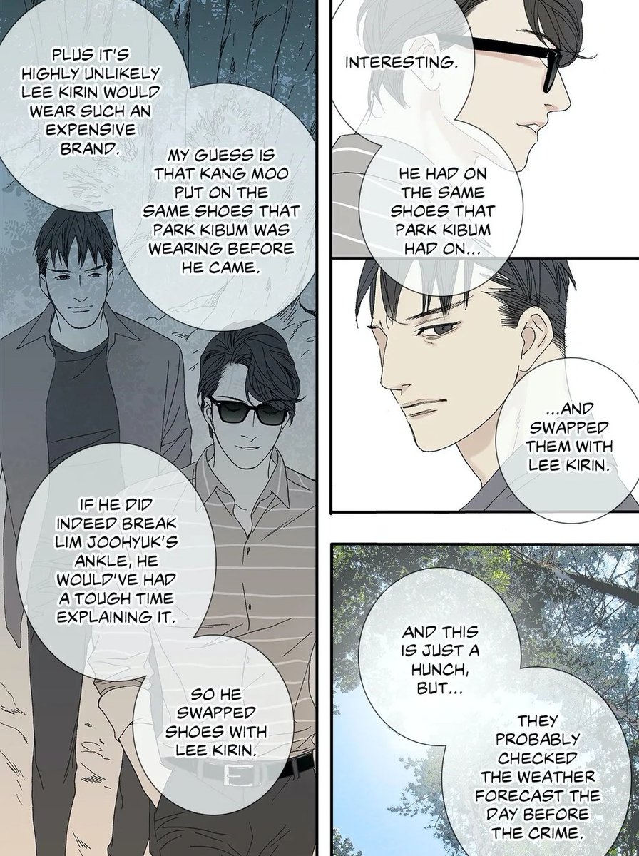 e. The author actually shows the process of crime scene reconstruction in the plot. This was execute brilliantly in various episodes. This forensic techniques were shown explicitly in episode 41 & 42 when Detective Nam & the profiler went back to the crime scene.14/19