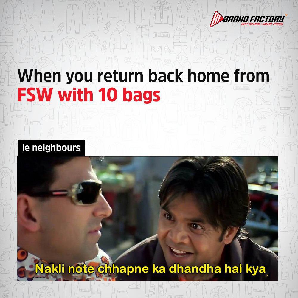 BrandFactoryIND's tweet photo. Beta, Free Shopping Weekend ka naam suna hain?
Shop top brands FOR FREE with FSW 5.0 from 13th to 20th December
Locate us now: https://t.co/vnxynhIzqY
FREE ENTRY for all shoppers
To know more give a missed call on: 7506313001
#FreeShoppingWeekend #FSW #BrandFactory https://t.co/5nheuww1tS