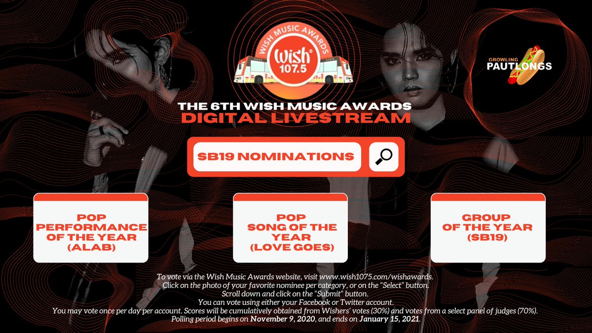 grrawrpautlongs's tweet photo. [WISH MUSIC AWARDS]

Pop Performance of the Year (Alab)
Pop Song of the Year (Love Goes)
Group of the Year (SB19)

Link here:  https://t.co/QnIaSfOx7Q

1 vote/account/day (you can use FB &amp; Twt accounts separately)

REQUEST @SB19Official @MTV #FridayLivestream https://t.co/PzLsy5AdPt