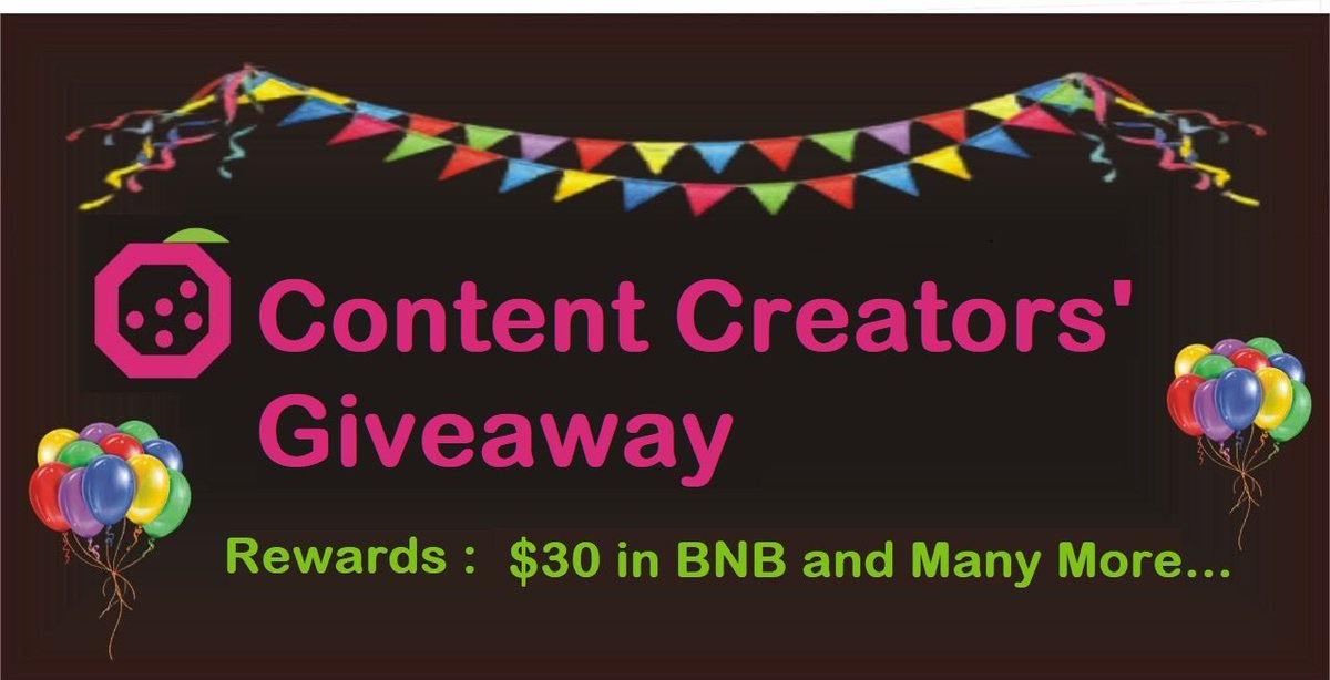 🎁 Content Creators'  GiveAway is Here !!! 🎁

Write an article on a project or their product and share the link to the project's community. The top three share $30 in #BNB &amp; many other rewards.

Full details here: cberry.net/post/cberry-an…

#BinanceSmartChain #Giveaway #Bitcoin