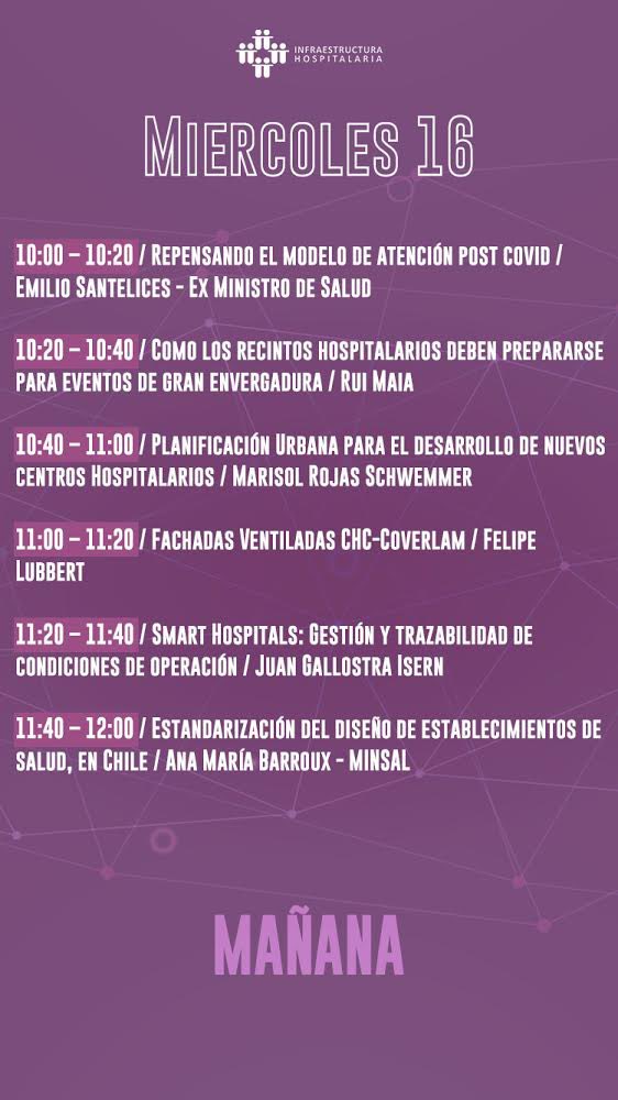 Hospitalaria's tweet photo. ¡Seguimos con nuestra segunda Jornada del Congreso 9H! Hoy tendremos nuevamente presentaciones de destacados expertos como el Ex Ministro de Salud, Emilio Santelices, Ana María Barroux, Katiuska Caicedo y mucho más! 
#congresohospitalaria #9H https://t.co/rVdrUQlYaW